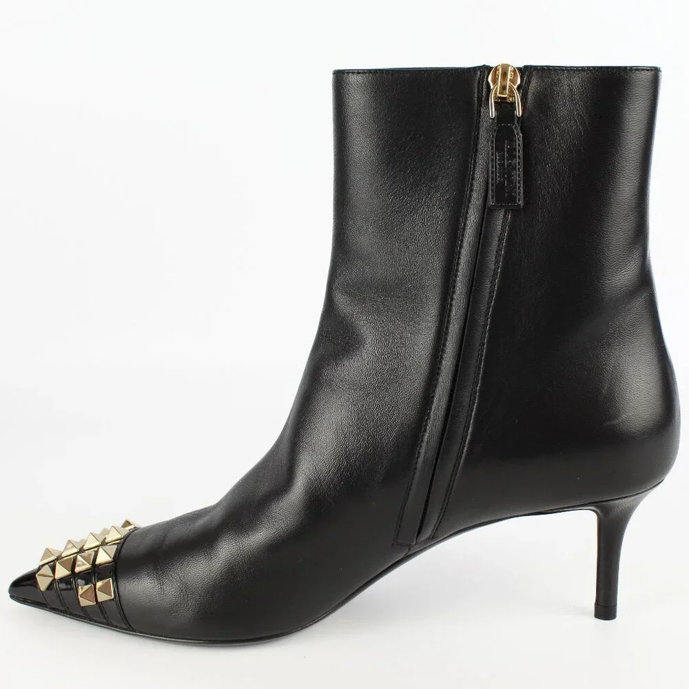 NEW Valentino Rockstud Pointed Ankle Boot – Sleek Kitten Heel w Studded Toe Edge